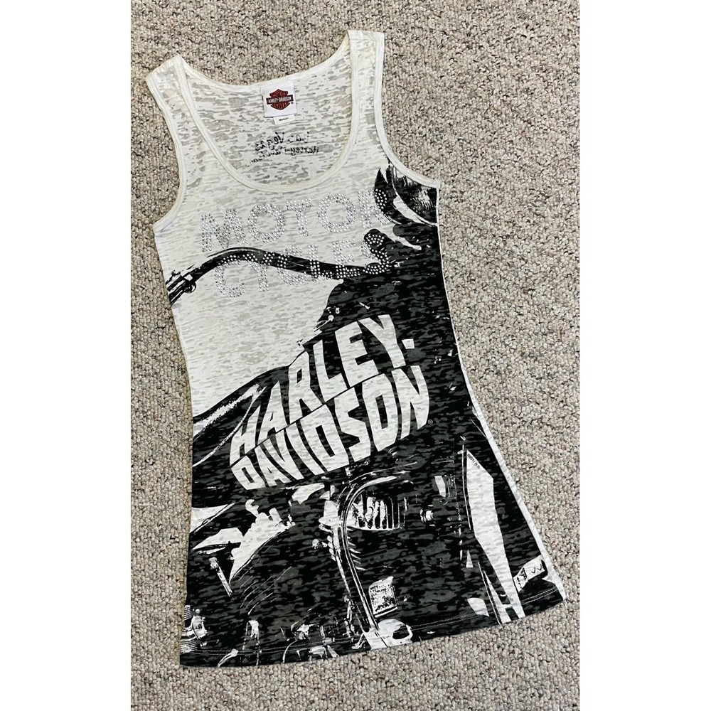 ๐ โซ (3) Harley Davidson HD Women's Tank Top Medium Lot Biker AOP Back Graphic - Picture 10 of 16